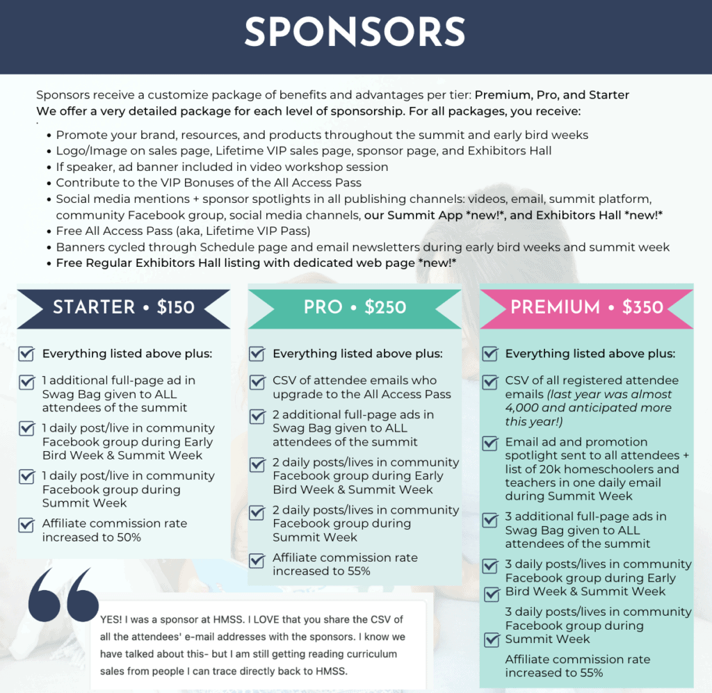 Sponsor Packages HMSS 2023